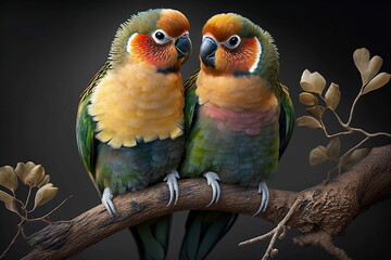Fototapeta na wymiar Love Birds - Parrot - Valentine's Day