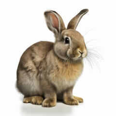 Rabbit isolated on white background. Generative AI