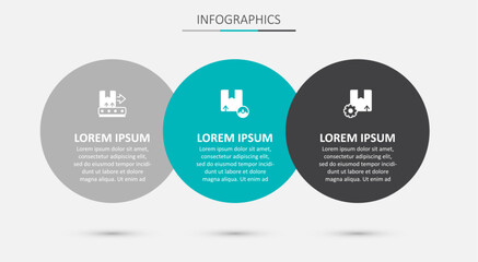Fototapeta premium Set Carton cardboard box, Conveyor belt with and Gear package. Business infographic template. Vector