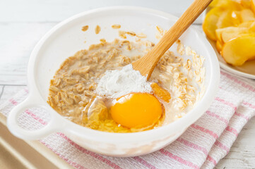オートミールのパンケーキ生地材料