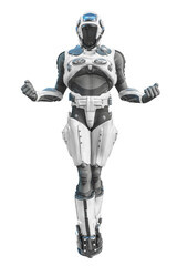 astronaut in green exo suit exploring arround