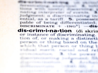 closeup of the word discrimination