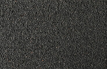 Black organic sesame seeds  background and texture