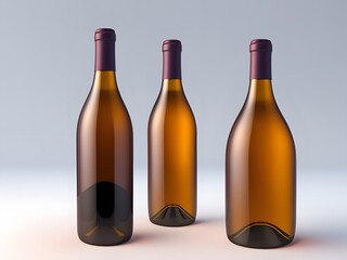 White Wine Bottle Isolated on White Background