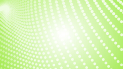 Abstract dot pattern white green wave light gradient texture technology background.
