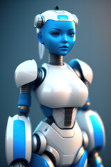 Obraz na płótnie Canvas AI, Robots and Cyborgs, sci fi future of humanity