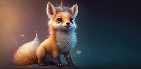 cute fox cub - generative ai