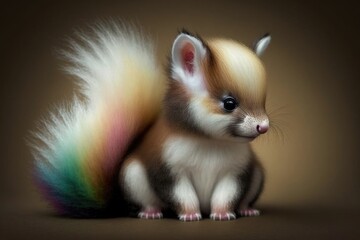 Fototapeta na wymiar happy cute baby squirrel - generative ai