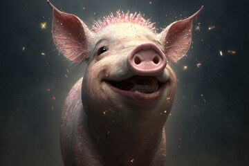 cute baby pig - generative ai