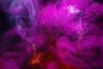 Purple and pink steam on a black background.