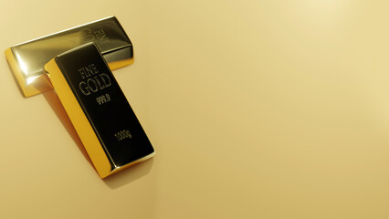 Gold Bars Realistic 3d Render Background