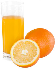 Orange Juice in a glass with slice fruit