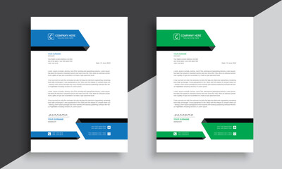 Modern company or business letterhead vector template