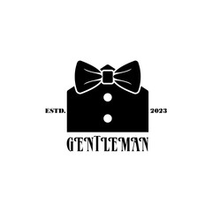 Bow Tie Bowtie Tuxedo Suit Gentleman Fashion Tailor Clothes Vintage Classic Logo design Vector