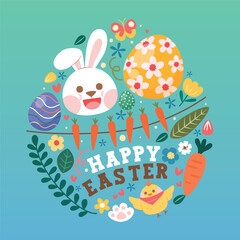 Easter Decoration In Egg Shape, Vector, Illustration