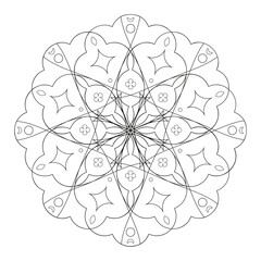 Mandala graphic design decorative elements isolated on white color background for abstract concepts. Vector line illustration.