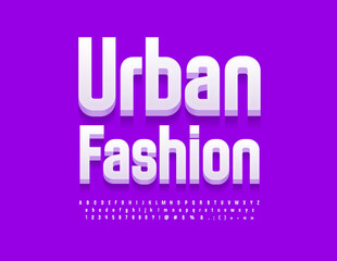 Vector modeen Sign Urban Fashion. Elegantwhite 3D Font. Creative Alphabet Letters and Numbers