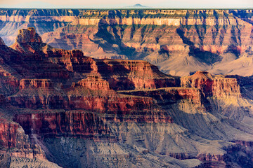 Bluffs and canyons at sunrise in the north rim of Grand Canyon National Park in Arizona