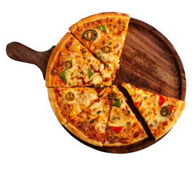 Tasty pizza on transparent background
vegetables pizza on transparent PNG