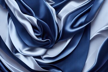Blue Silk Background. Genarative AI