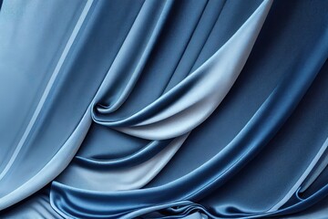 Fototapeta premium Blue Silk Background. Genarative AI