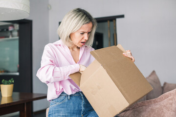 Adult upset female received an online delivery order