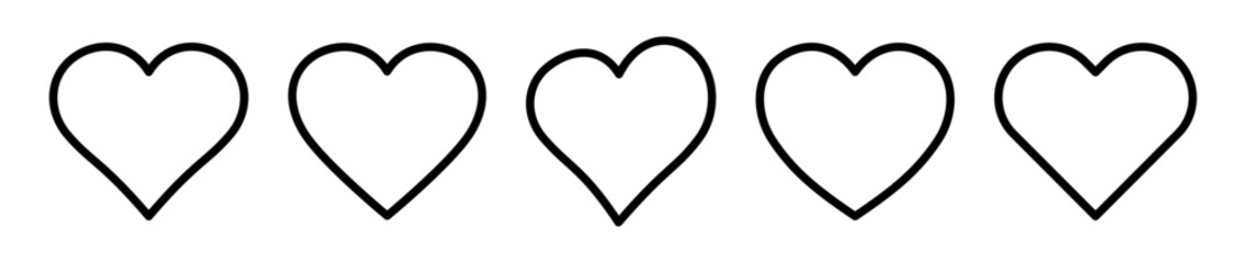 Heart outline icon set