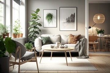Modern living room design. Generative AI
