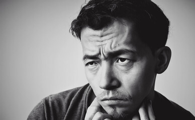 Obraz premium Portrait of a Sad Man