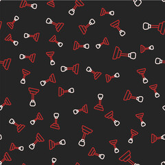 Line Gear shifter icon isolated seamless pattern on black background. Manual transmission icon. Vector
