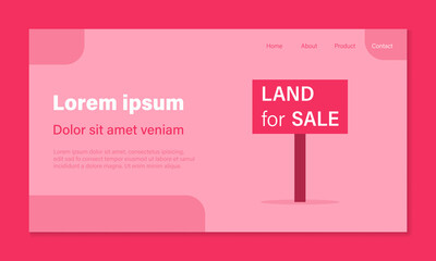 Land for sale layout page. That tract of land for owned, sale, development, rent, buy. And investment to growth, profit, wealth and value