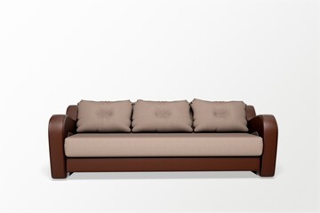 Dark brown big leather sofa