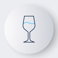 Line Wine glass icon isolated on white background. Wineglass sign. Colorful outline concept. Vector