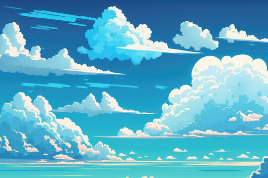 Blue sky clouds for background. Generative AI