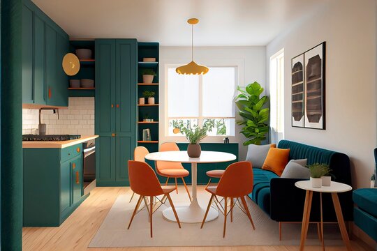 Living Room Interior Idea. Genarative AI