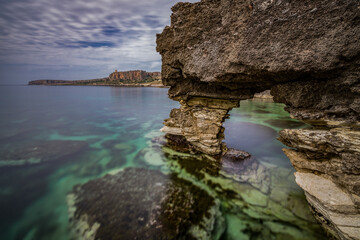 Marine arch in Macari bay, Sicily	