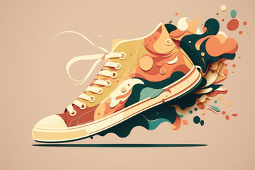 Shoe Art, Abstract Sneaker Art, Colorful Shoe Design, Shoe Print, Sneakerhead Art, Sneakerhead Poster - obrazy, fototapety, plakaty