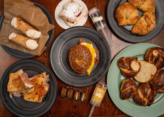Bakery flat lay composition