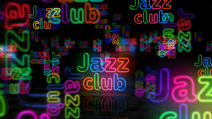 Obraz na płótnie Canvas Jazz Club nightlife neon light 3d illustration
