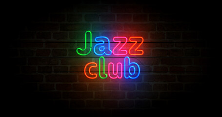 Jazz Club nightlife neon light 3d illustration
