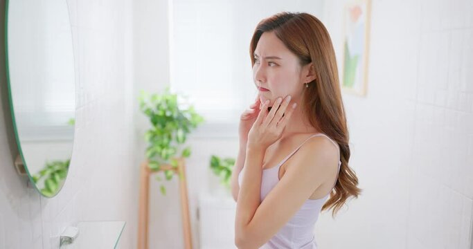 woman has skin problem