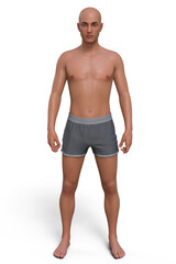 Normal weight man, 3D illustration