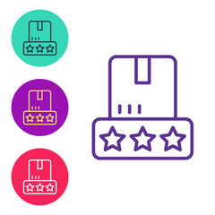 Set line Consumer or customer product rating icon isolated on white background. Set icons colorful. Vector