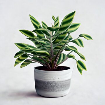 close up of a potted plant on a white background