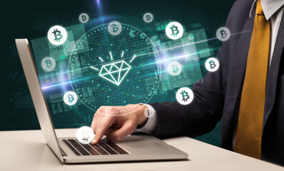 business hand working in stock market