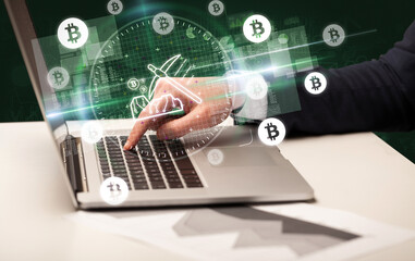 business hand working in stock market