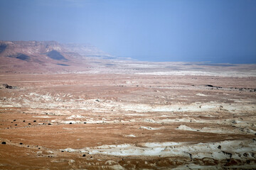 Panorama of the Dead Sea in Israel.