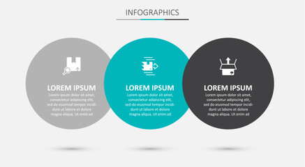 Set Carton cardboard box, Search package and Unboxing. Business infographic template. Vector
