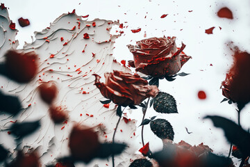 Beautiful red flower background design created with generative ai