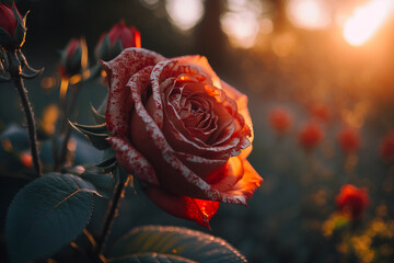 Beautiful red rose close up background wallpaper